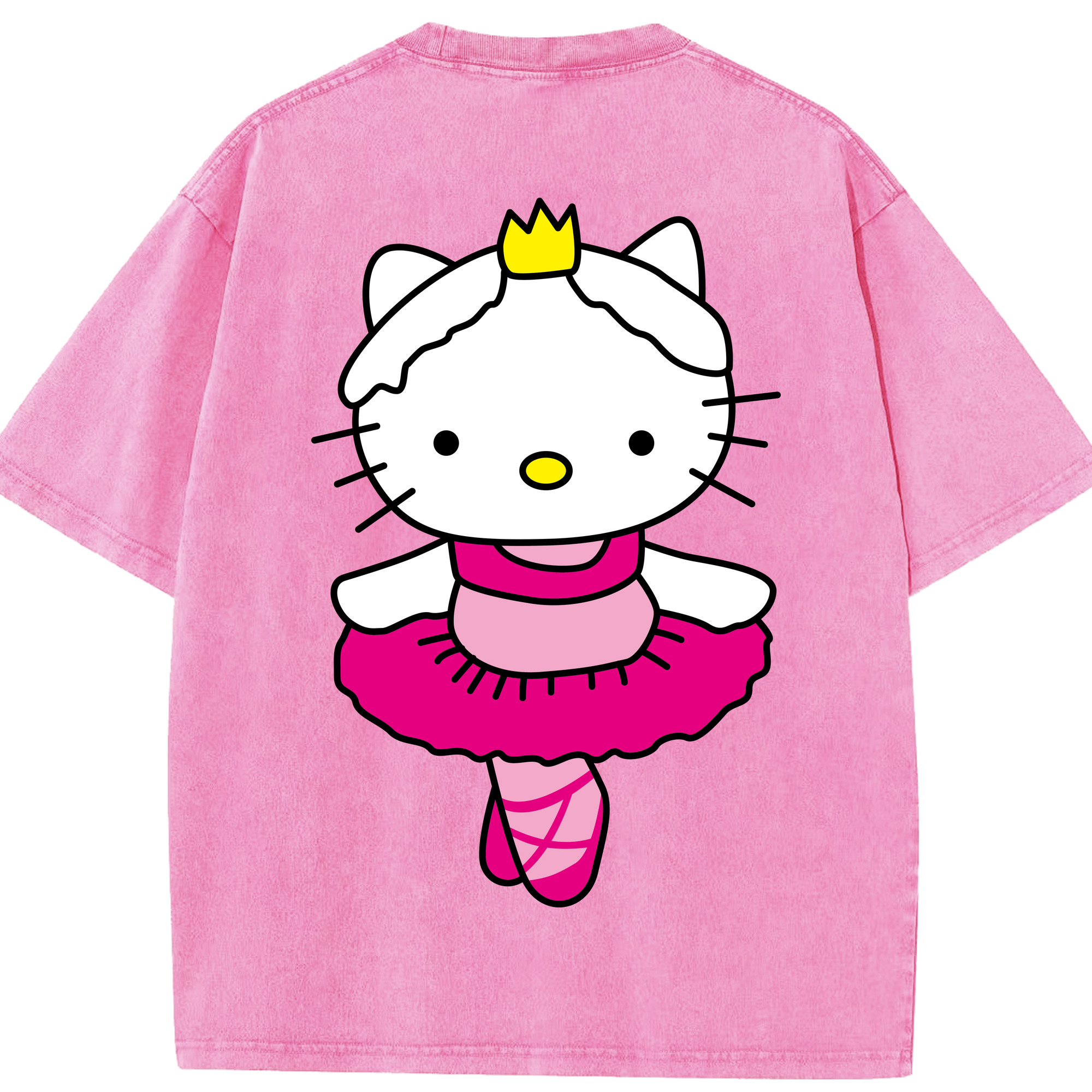 （画像用） Hello Kitty ハローキティ 綿100% ヴィンテージ風 半袖Tシャツ（背面プリント）